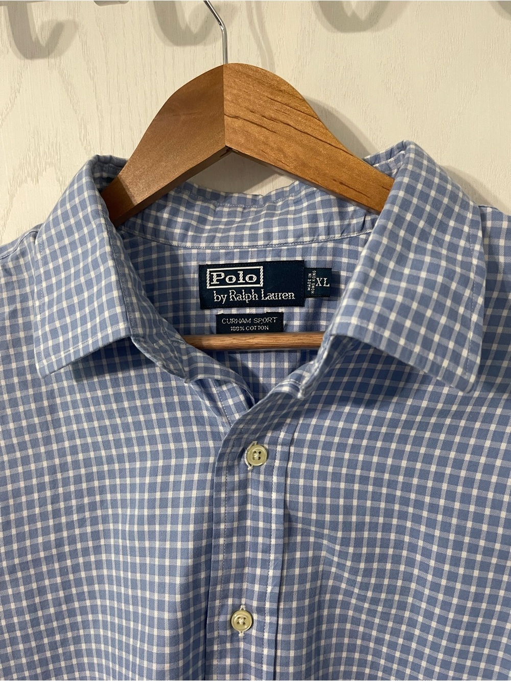 Ralph Lauren Light Blue and White Check Dress Shirt
